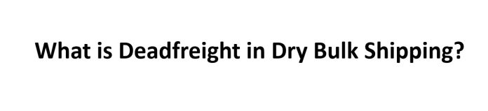 What is Deadfreight in Dry Bulk Shipping
