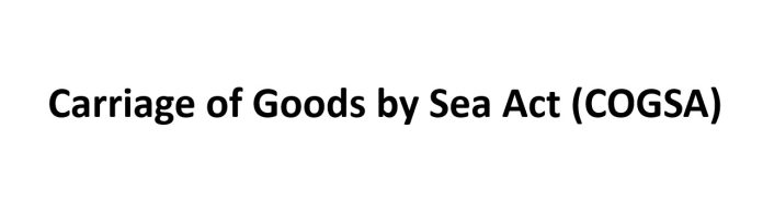 Carriage of Goods by Sea Act (COGSA)